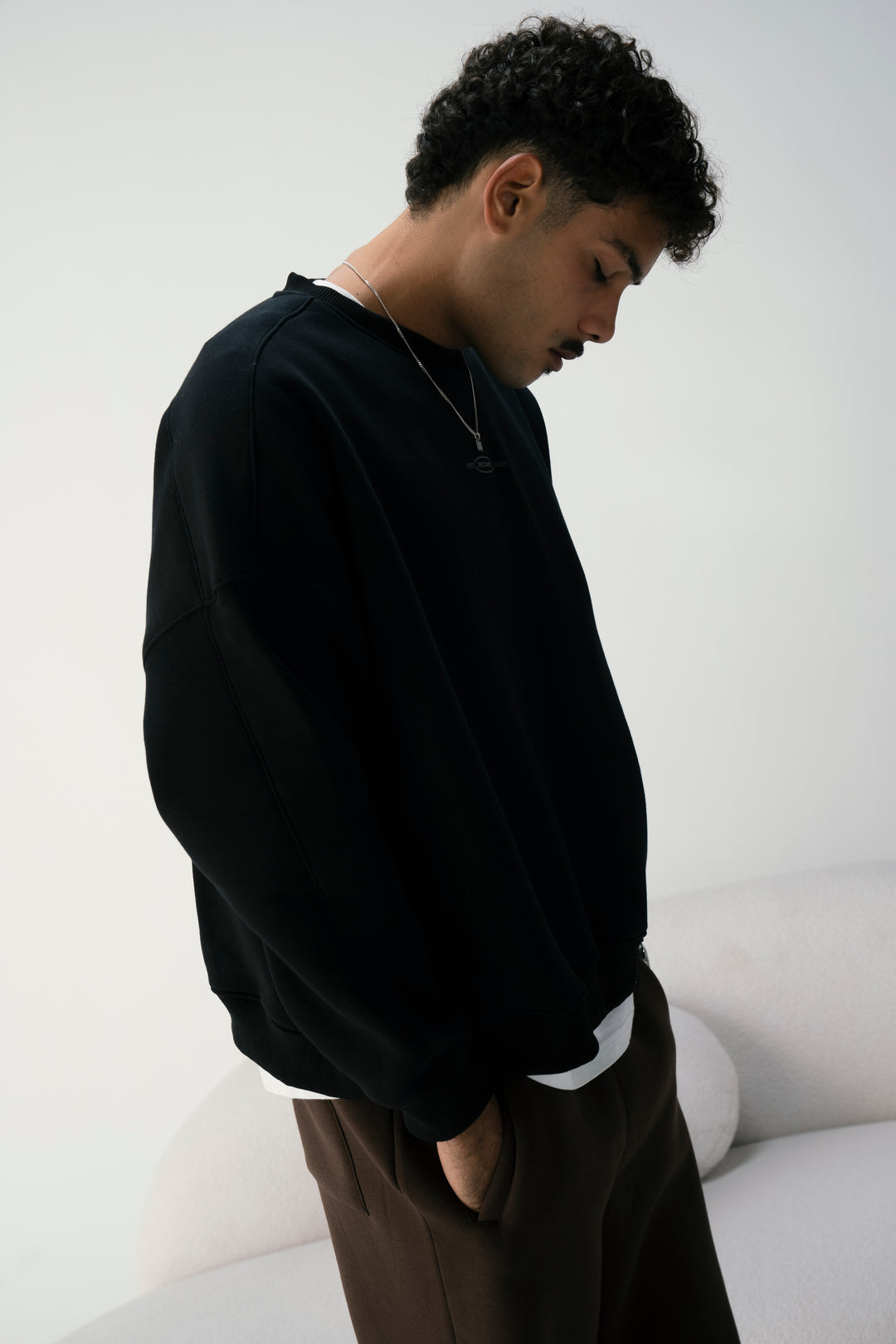 Midnight Black Oversized Crewneck