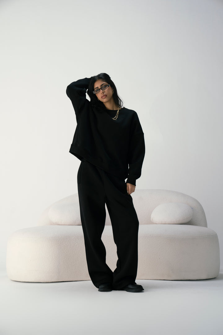 Midnight Black Oversized Sweatpants