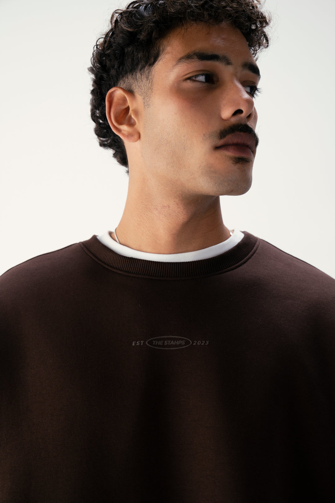 Sepia Brown Oversized Crewneck