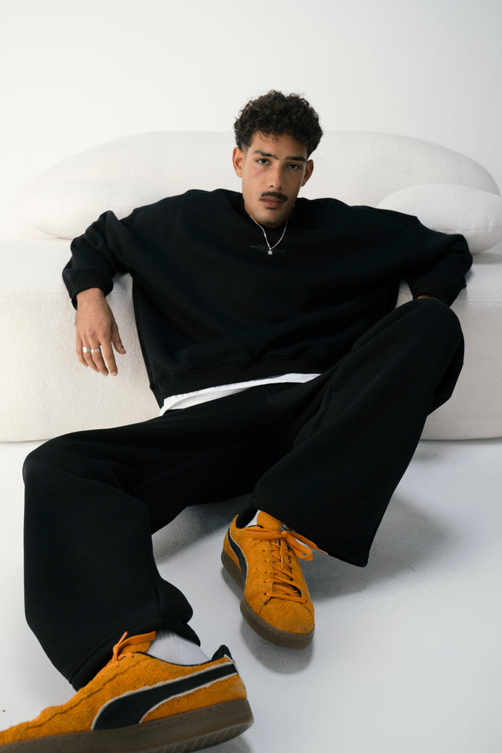 Midnight Black Oversized Sweatpants