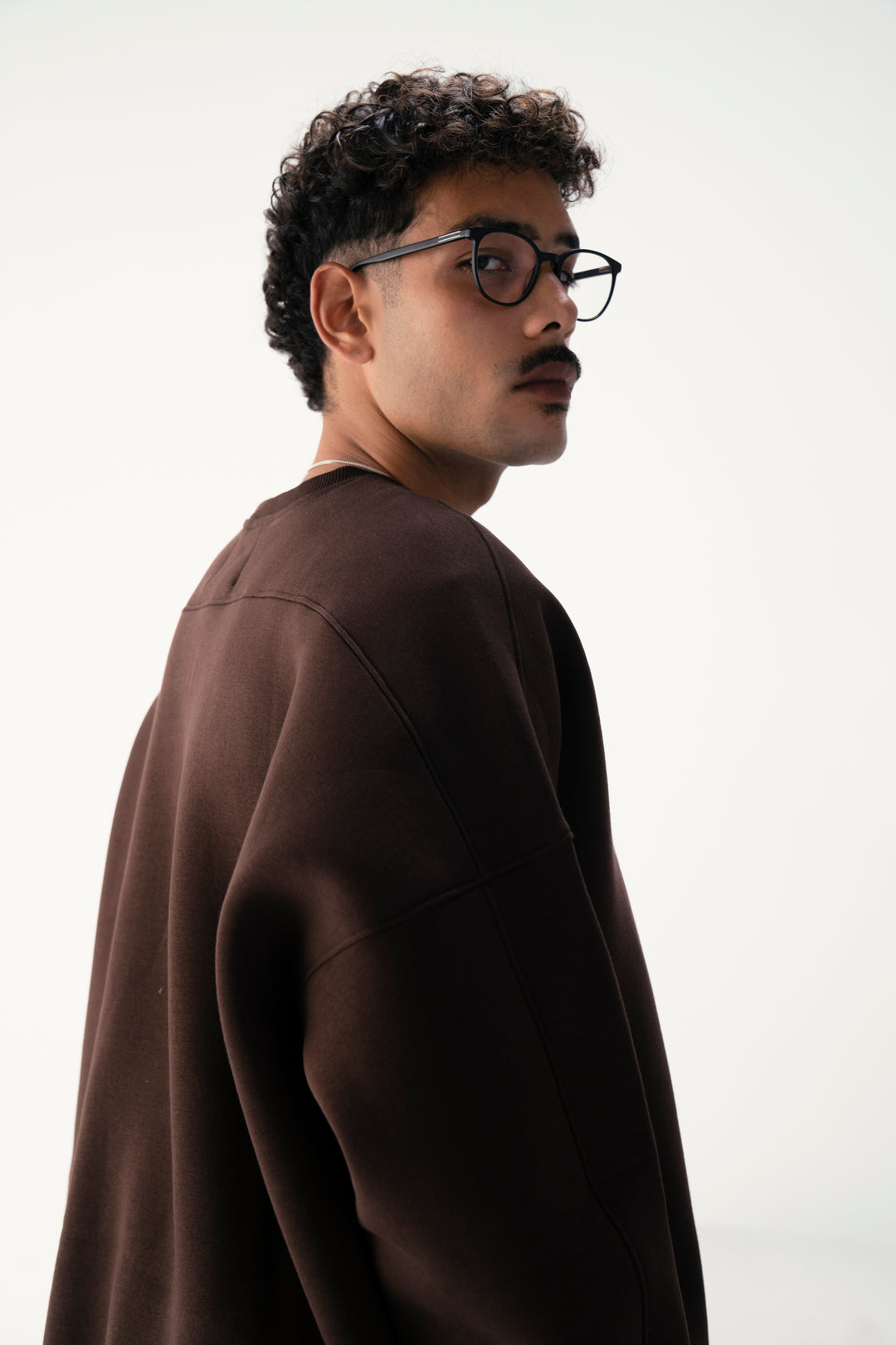 Sepia Brown Oversized Crewneck