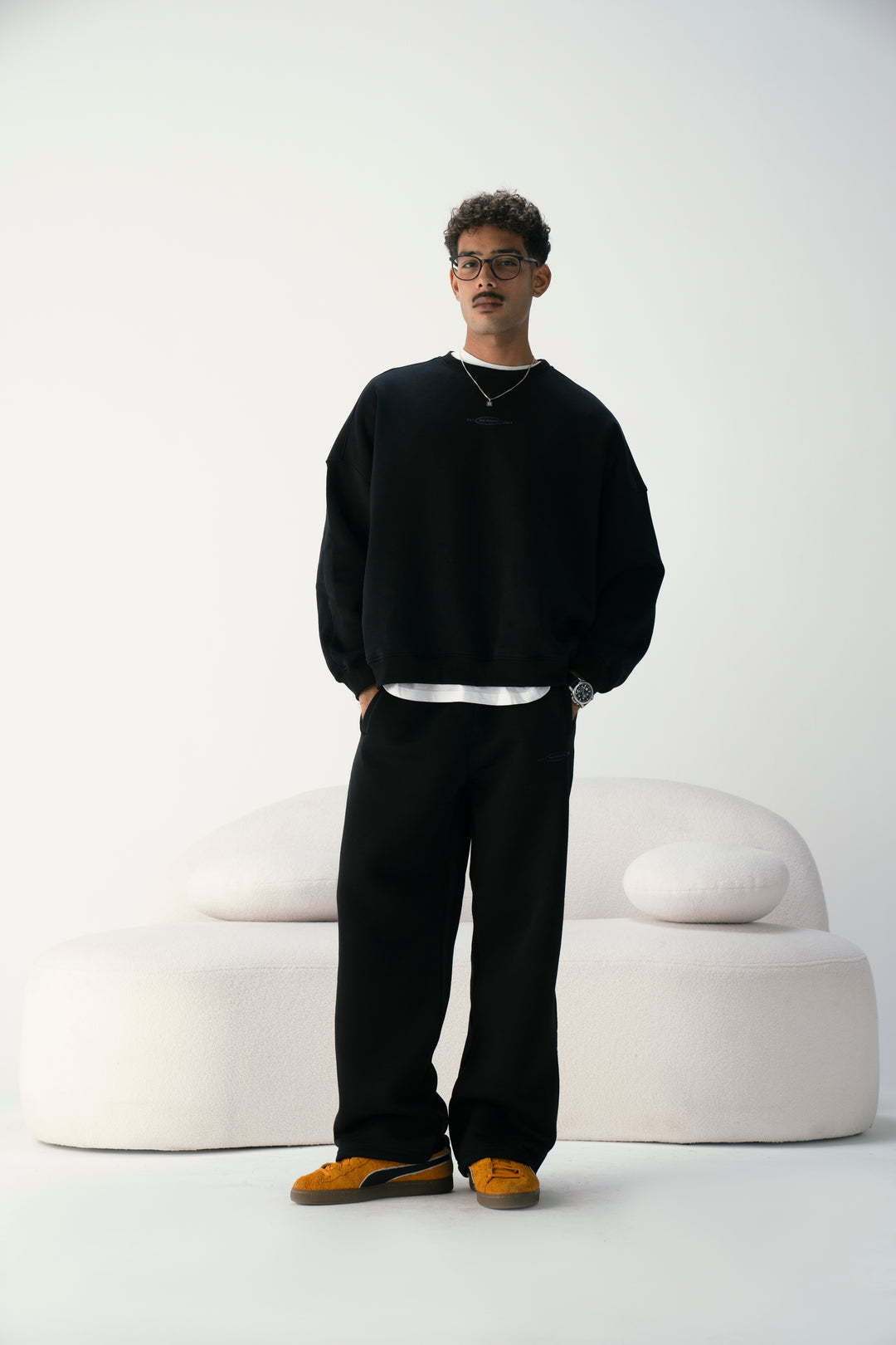 Midnight Black Oversized Sweatpants