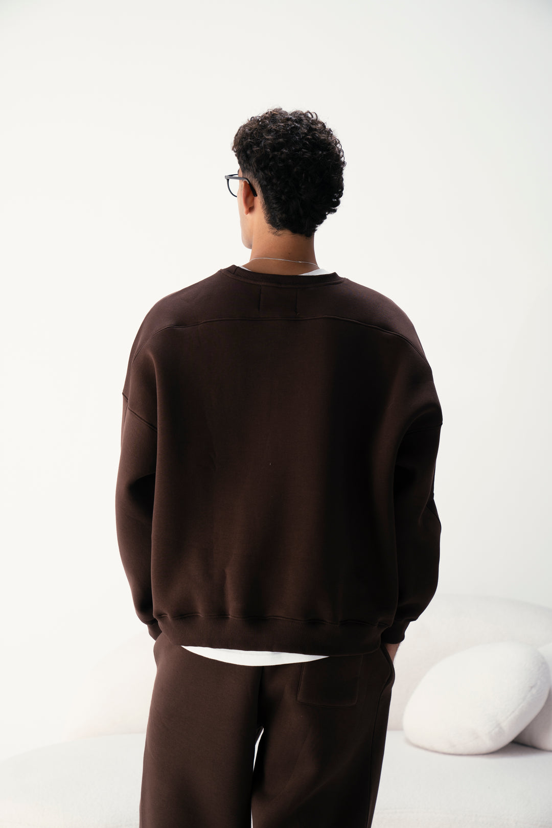 Sepia Brown Oversized Crewneck