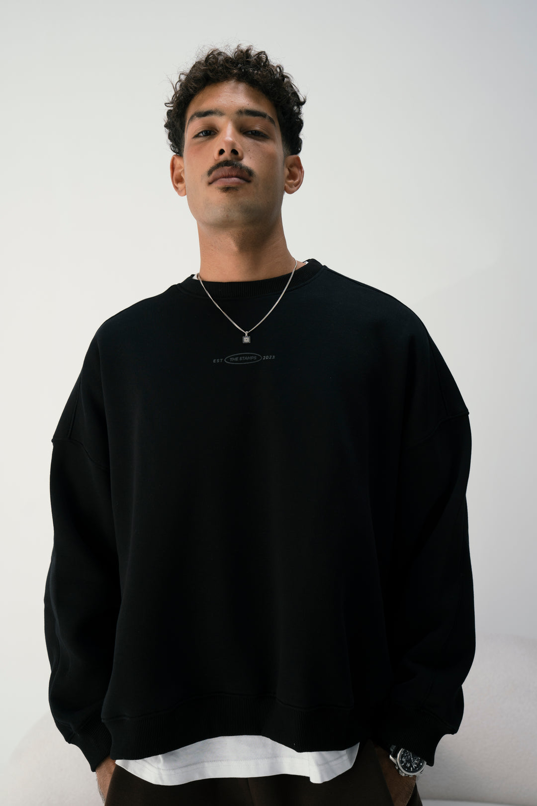 Midnight Black Oversized Crewneck