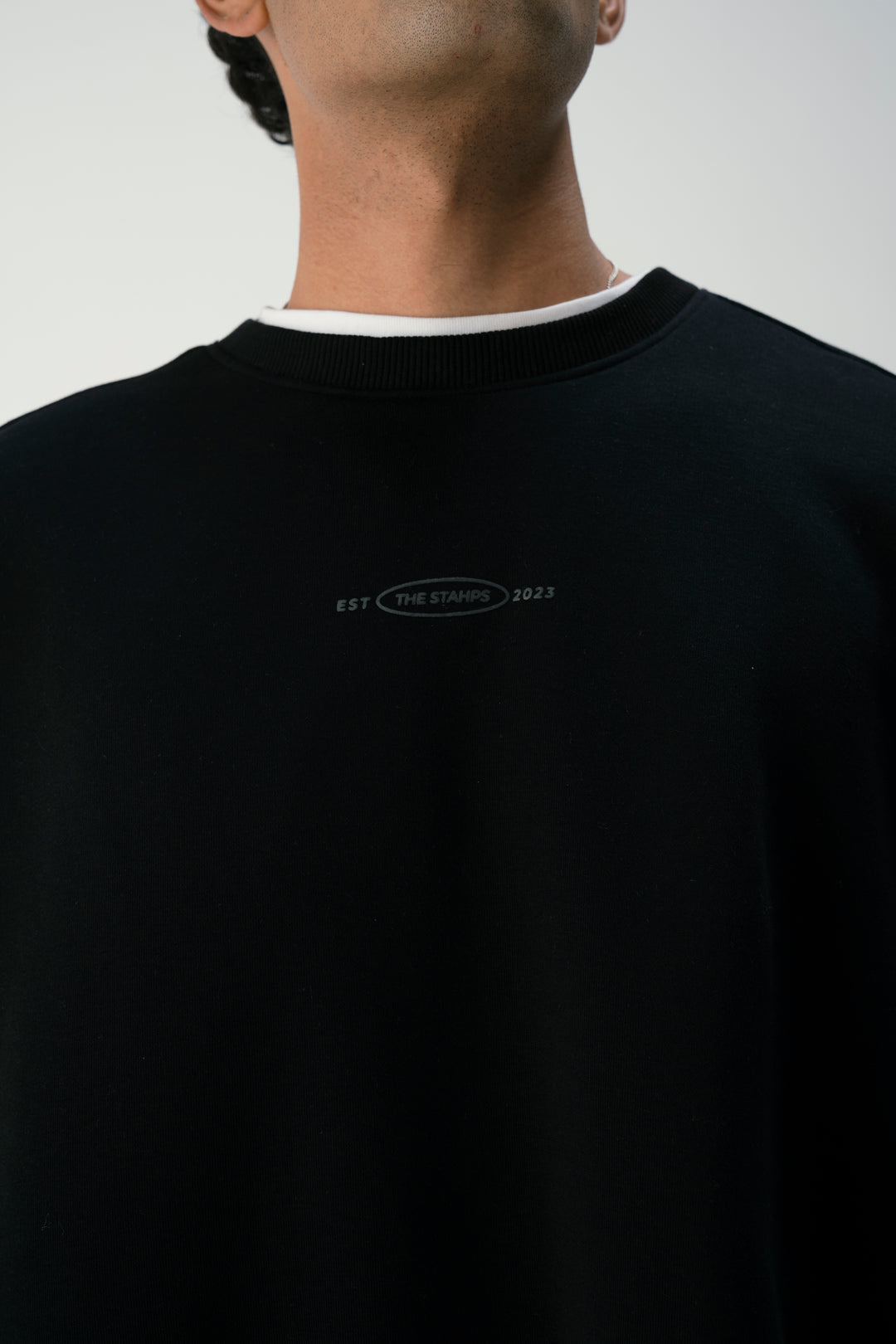 Midnight Black Oversized Crewneck