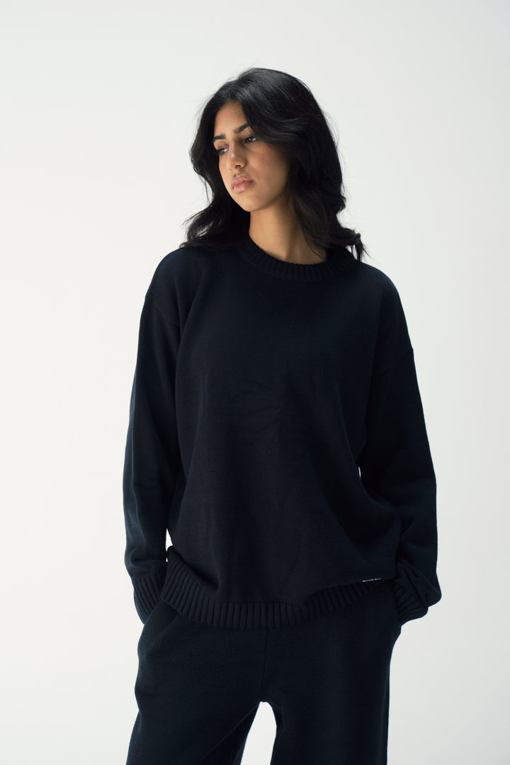 Navy Essence Knit Sweater