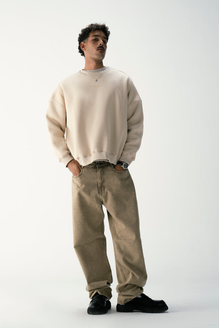 Creamstone Oversized Crewneck